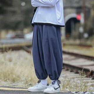 Mid Rise Plain Cropped Wide Leg Pants Navy Blue by FOEV