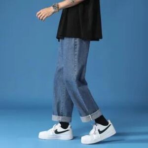 Mid-Rise Wide-Leg Jeans Black | Phoneus 282384479