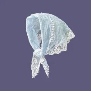 Lace Trim Triangle Bandana 02 - Light Blue 282384521