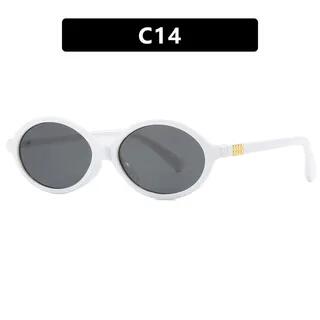 Oval Frame Glasses C14 - Gray Lens - White | iLANURA by iLANURA