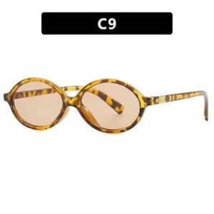 Oval Frame Glasses C9 - Brown Lens - Leopard - Brown | iLANURA 282392447