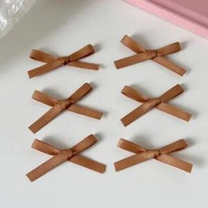 Set of 6: Ribbon Hair Clip Set of 6 - Light Brown | Malnia Home 282392451