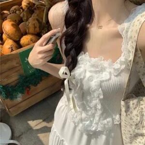 Lace Trim Tank Top Tank Top - White 282392635