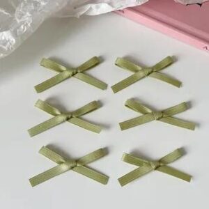 Set of 6: Ribbon Hair Clip Set of 6 - Grass Green | Malnia Home 282392677