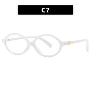 Oval Frame Glasses C7 - White Lens - White | iLANURA by iLANURA