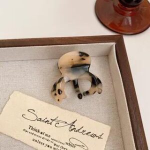 Acetate Small Hair Claw Leopard - Almond & Brown | Kiren 282398486