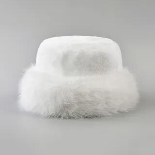 Plain Faux-Fur Cossack Hat White by Raconteur