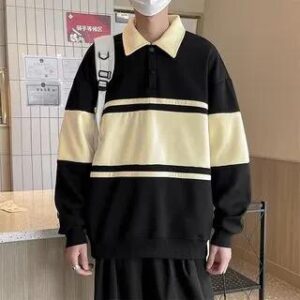 Two Tone Polo Sweatshirt Black 282408351