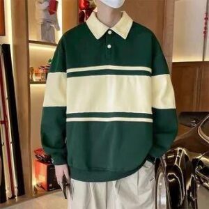 Two Tone Polo Sweatshirt Green 282408439