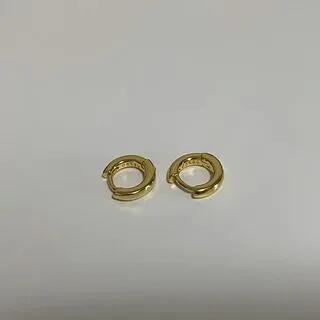 Alloy Huggie Earring / Hoop Earring (Various Designs) 1 Pair - 925 Silver Needle - Gold - 6mm by Panda Dama