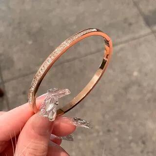 Rhinestone Bangle Rose Gold | Gaya by Gaya