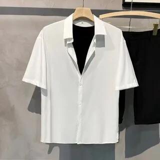 Short-Sleeve Plain Shirt C08 - White by Nightbell