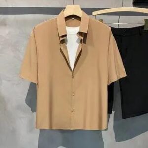 Short-Sleeve Plain Shirt C08 - Coffee 282410009