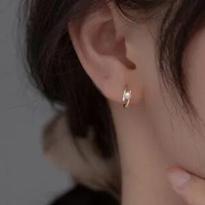 Faux Pearl Layered Sterling Silver Earring 1 Pair - White Faux Pearl - Gold 282410025