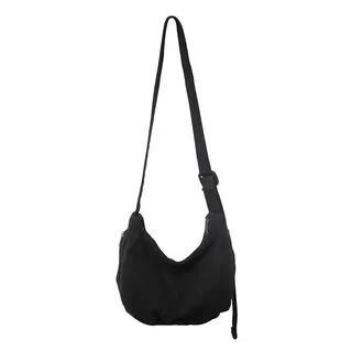 Canvas Crossbody Bag Black by Hikuozy