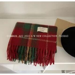 Plaid Fringed Scarf Plaid - Red & Green 282422796