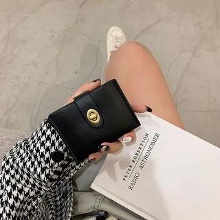 Plain Faux Leather Card Holder Black by Basaran