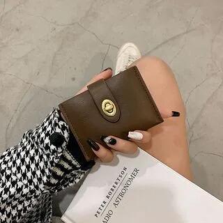 Plain Faux Leather Card Holder Brown by Basaran
