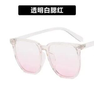 Square Blue Light Filtering Glasses Transparent White Frame - Lens - Pink 282449959