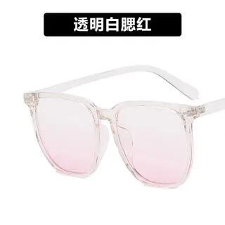 Square Blue Light Filtering Glasses Transparent White Frame - Lens - Pink by iLANURA