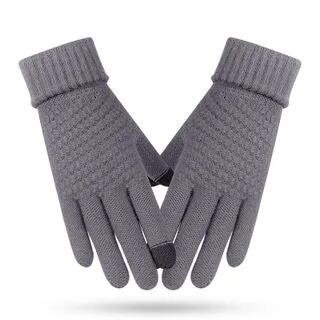 Touchscreen Knit Gloves dz111 - Ash Gray by Rita Zita