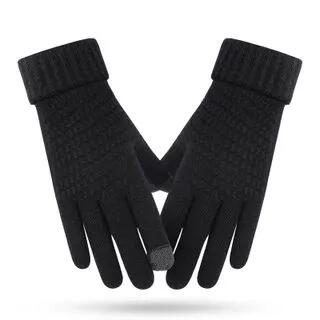 Touchscreen Knit Gloves dz111 - Black by Rita Zita