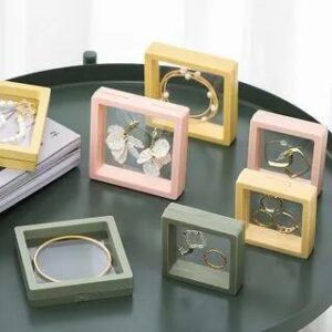 Square Plastic Transparent Display Jewelry Box Base - Pink 282463116