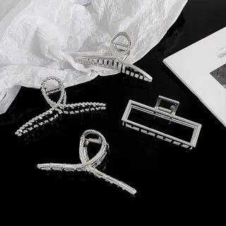 Cut-Out Hair Claw 1 Pc - Joint Pattern Cut-Out Hair Claw - Silver by Show Mind