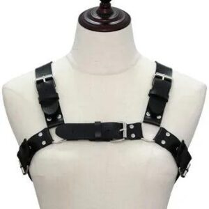 Buckle Detail Faux Leather Body Harness Orange | SURELIN 282463509