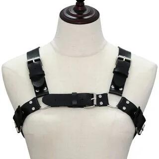 Buckle Detail Faux Leather Body Harness Purple | SURELIN by SURELIN