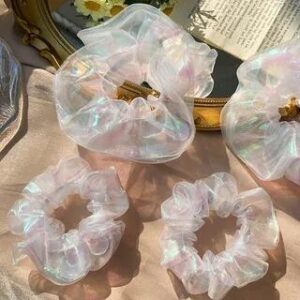 Holographic Mesh Scrunchie White | Seirios 282473095