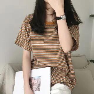 Short-Sleeve Striped T-Shirt Red by CRIBI