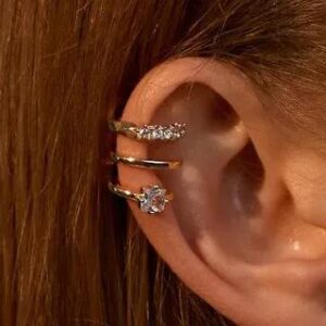 Rhinestone Ear Cuff Single - 02-DZ-266 - Silver | Rodiv 282474569