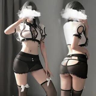 Lingerie Uniform Costume / Stockings / Set Set With Stockings by Candyiry