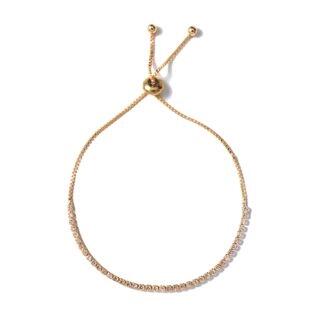 Rhinestone Adjustable Bracelet 03 - 8819 - Silver | Rodiv by Rodiv