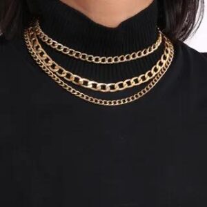 Layered Chained Necklace 2633 - Gold | Seirios 282479948