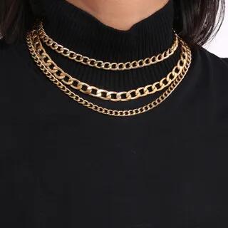 Layered Chained Necklace 2633 - Gold | Seirios by Seirios