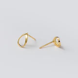 925 Sterling Silver Stud Earring 1 Pair - Gold | A’ROCH by A’ROCH