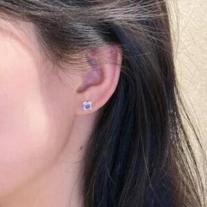925 Sterling Silver Rhinestone Stud Earring 1 Pair - Purple | Phoenoa 282765604