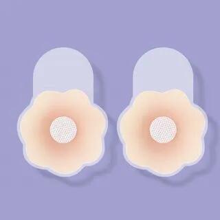 Push-Up Plain Invisible Silicone Nipple Cover (Various Designs) Flower - 1 Pair by JVL