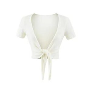 White Tie Front Crop Top