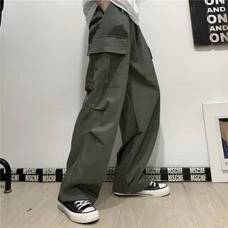 Low Rise Wide-Leg Cargo Pants Black | Porstina by Porstina
