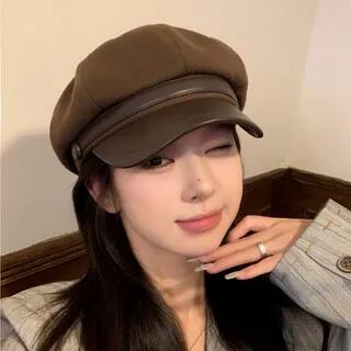 Plain Newsboy Cap Coffee by Nikifa