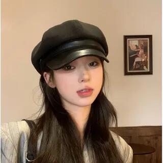 Plain Newsboy Cap Black by Nikifa