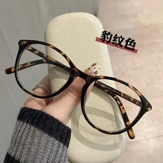 Round Plastic Eyeglasses Frame Leopard Print - Black & Khaki | Aisyi by Aisyi