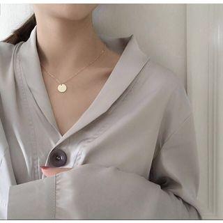 Disc Pendant Necklace Gold | Kiren by Kiren