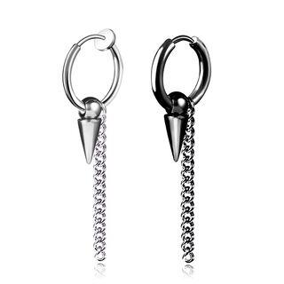 Stainless Steel Chain Drop Earring Stud Earring - Steel | Prushia by Prushia