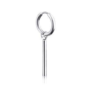 Unisex Stainless-Steel Bar Drop Earring Stud Earring - Cylinder - Steel by Prushia
