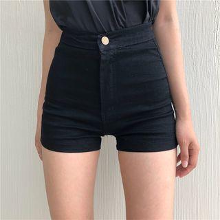 High Waist Hot Pants Shorts - Black by Fabricino