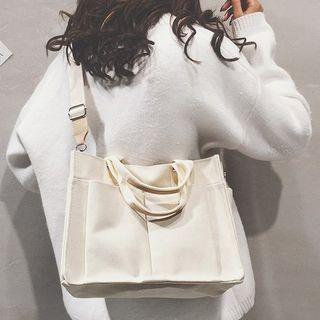 Canvas Tote Bag with Shoulder Strap Black by Youme